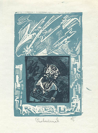 Exlibris by Jaroslav Vodrazka from Czechoslovakia for Klaus Rödel - Literature 