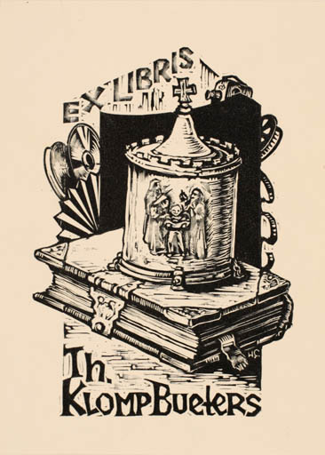 Exlibris by Harry Corvers from Netherland for Th. Klomp Bueters - Book 