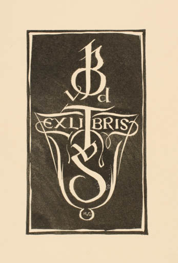 Exlibris by Harry Corvers from Netherland for ? J. B. v. d. T. S. - Monogram 