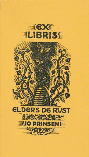 Exlibris by F. Gamaliel from Netherland for Jo Prinsen Elders de Rust - Fauna Flora 