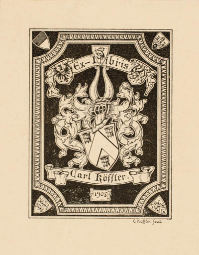 Exlibris by Carl Köffler from Netherland for Carl Köffler - Heraldry 