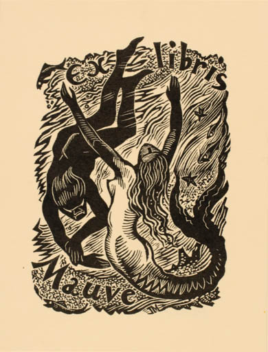 Exlibris by Thijs Mauve from Netherland for Thijs Mauve - Fairytale/fable Mermaid Maritime 