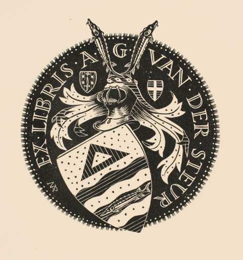 Exlibris by Mia Pot van Regteren Altena from Netherland for A. G. van der Steur - Heraldry 