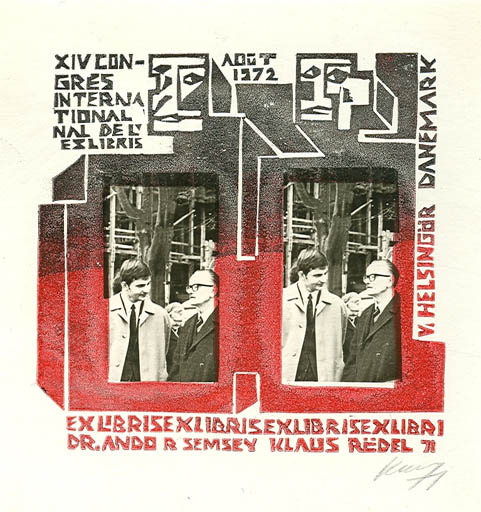 Exlibris by Vincas Kisarauskas from Lithuania for Klaus Rödel - Abstract Exlibris Congress 