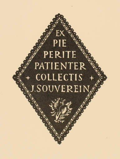 Exlibris by M. Pot- van Regeren Altena from Netherland for Johannes Souverein - Text/Writing 