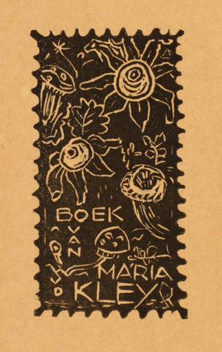 Exlibris by A. I. J. Schellart from Netherland for Maria van der Kley - Flora 