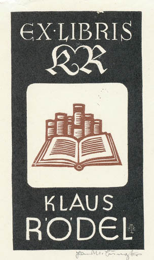 Exlibris by Hans Michael Bungter from Germany for Klaus Rödel - Book Literature 