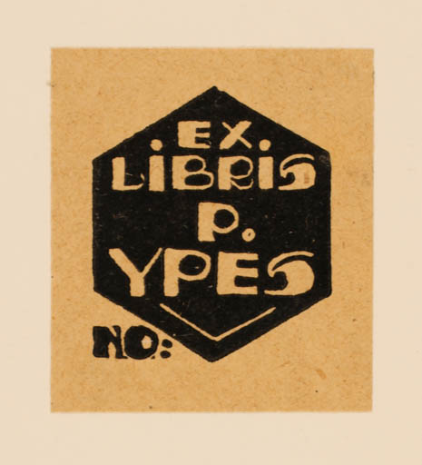 Exlibris by A. I. J. Schellart from Netherland for P. Ypes - Text/Writing 