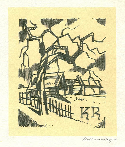 Exlibris by Stanislav  Hlinovsky from Czechoslovakia for Klaus Rödel - Scenery/Landscape 