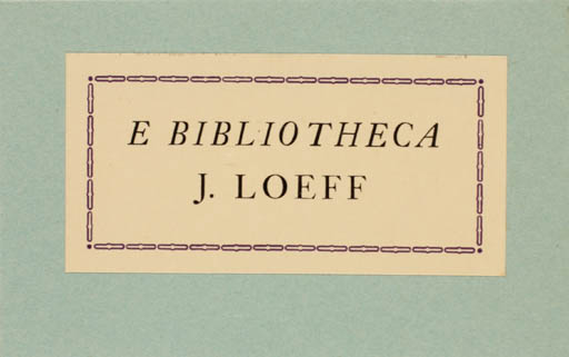 Exlibris by A. A. M. Stols from Netherland for J. Loeff - Text/Writing 