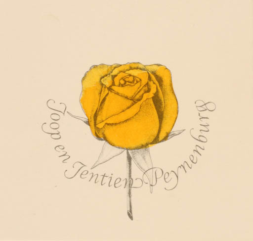 Exlibris by Pieter Wetselaar from Netherland for Joop & Jentien Peijnenburg - Flower 