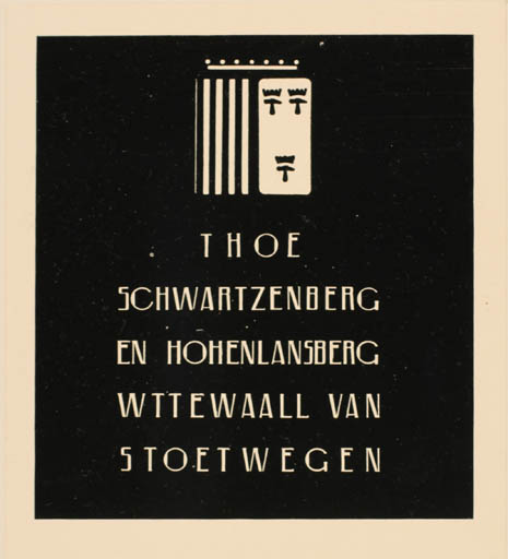 Exlibris by H. M. Wichers Wierdsma from Netherland for ? Schwartzeneberg. Thoe - Heraldry Text/Writing 