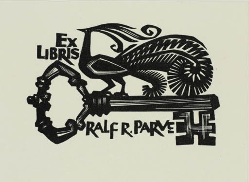 Exlibris by Henno Arrak from Estonia for Ralf R. Parve - Fauna Bird 