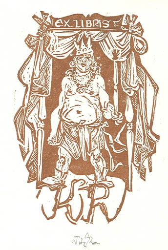 Exlibris by Jaroslav Vodrazka from Czechoslovakia for Klaus Rödel - Fairytale/fable 