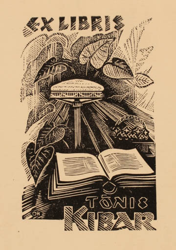 Exlibris by Johannes Juhansoo from Estonia for Tonis Kibar - Book Flora 