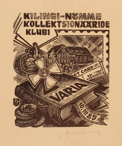 Exlibris by Johannes Juhansoo from Estonia for ? Kilingi Kollektsionäärride - Architecture Book 