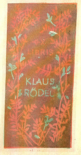 Exlibris by Jaroslav Vodrazka from Czechoslovakia for Klaus Rödel - Flower Flora 