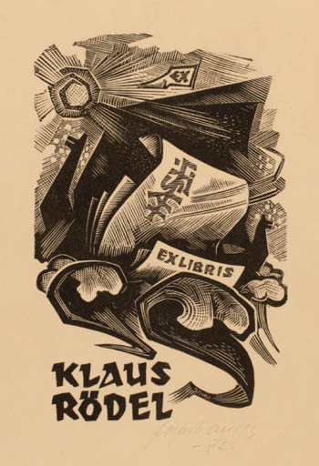 Exlibris by Johannes Juhansoo from Estonia for Klaus Rödel - Maritime 