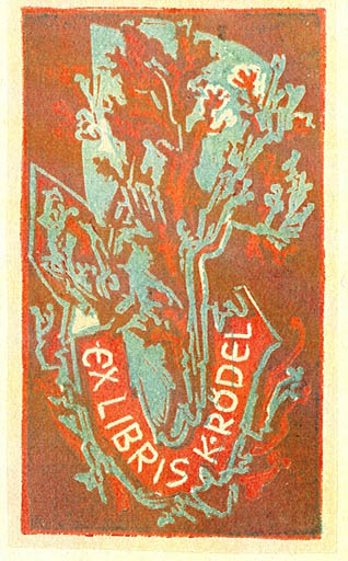 Exlibris by Jaroslav Vodrazka from Czechoslovakia for Klaus Rödel - Flower Flora 