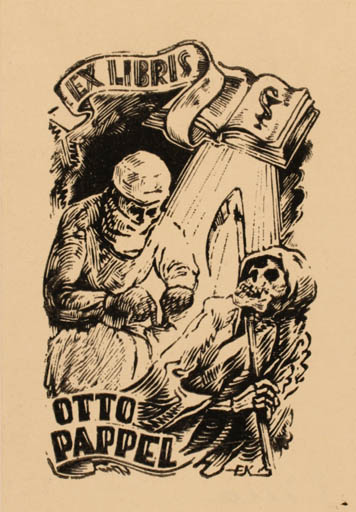 Exlibris by Enn Kera from Estonia for Otto Pappel - Death Medicine 