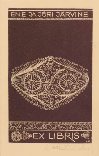 Exlibris by Edith Kruus-Heling from Estonia for Ene ja Jüri Järvune - Ornament 