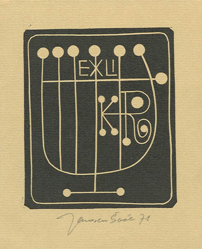 Exlibris by Jaroslav Svab from Czechoslovakia for Klaus Rödel - Music 