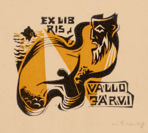 Exlibris by Leida Soom from Estonia for Vallo Järvi - Music Theater/Cirkus 