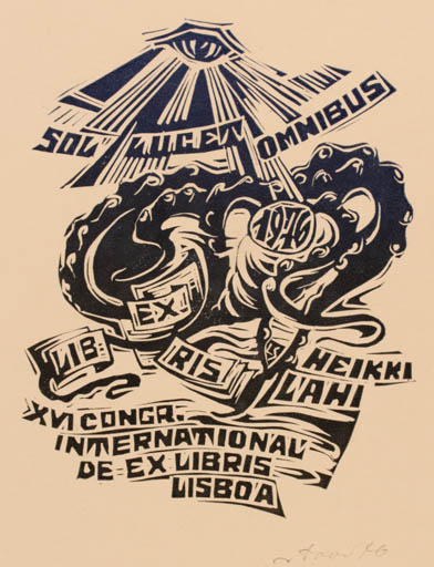 Exlibris by Leida Soom from Estonia for Heiki Lahi - Exlibris Congress 