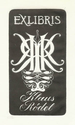 Exlibris by Oskar Thorsen from Denmark for Klaus Rödel - Monogram 