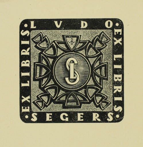 Exlibris by Wojciech Barylski from Poland for Ludo Segers - Monogram Text/Writing 