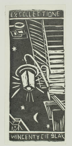 Exlibris by Wojciech Cieslak from Poland for Wincenty Cieslak - 