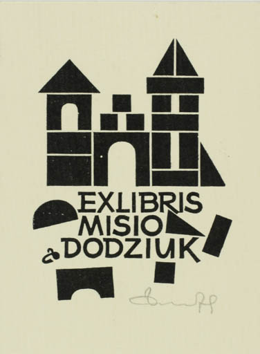 Exlibris by Zbigniew Dolatowski from Poland for Misio Dodziuk - Architecture Castle/Palace 