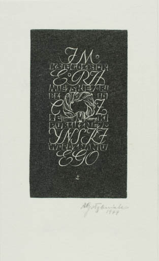 Exlibris by Antoni Golebniak from Poland for ? ? - Text/Writing 