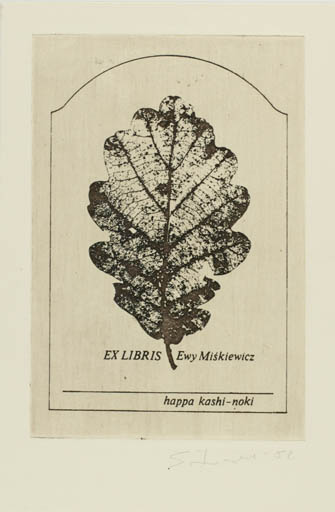 Exlibris by Zbigniew Janeczek from Poland for Ewy Miskiewicz - Flora 