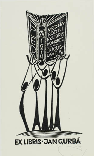 Exlibris by Zbigniew Jozwik from Poland for Jan Gurba - Book Exlibris Congress 