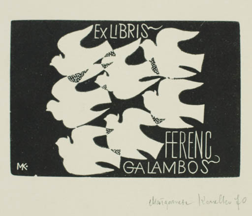 Exlibris by Malgorzata Korolko from Poland for Galambos Ferenc - Bird 