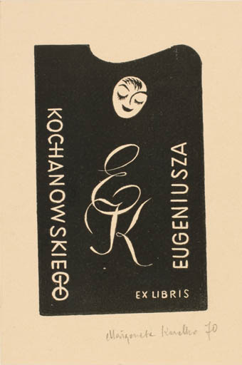 Exlibris by Malgorzata Korolko from Poland for Eugeniusza Kochanowskiego - Monogram 