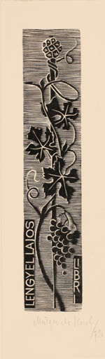 Exlibris by Malgorzata Korolko from Poland for Lajos Lengyellajos - Wine 