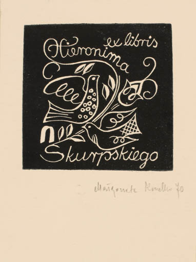 Exlibris by Malgorzata Korolko from Poland for Hieronima Skurpskiego - Bird 