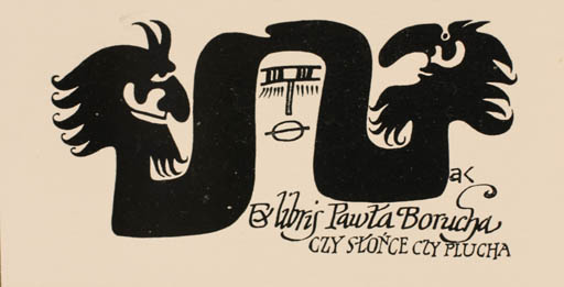 Exlibris by Andrzej Kot from Poland for Pavla Borucha - Fable Animal Pan/Faun 