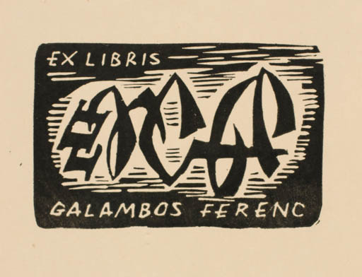 Exlibris by W. Latach from Poland for Galambos Ferenc - Text/Writing 