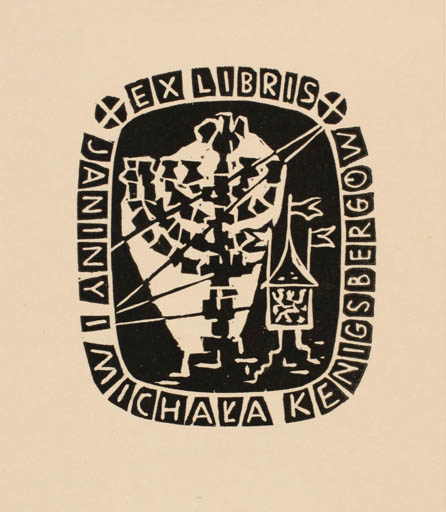 Exlibris by W. Latach from Poland for Janiny i Michala Kenigsbergow - Religion 