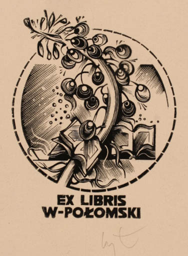 Exlibris by Wojciech Luczak from Poland for W. Polomski - Flower Book 