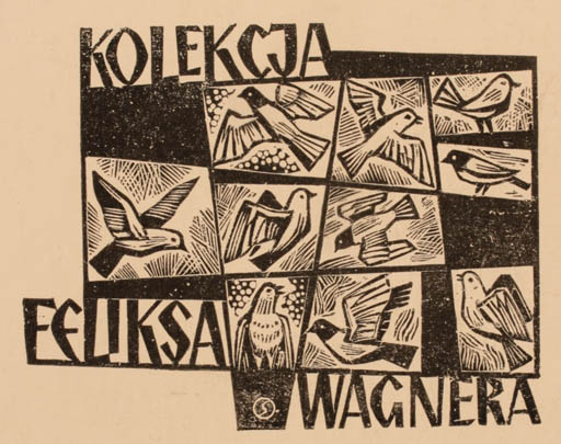 Exlibris by Jan Standa from Poland for Feliksa Wagnera - Bird 