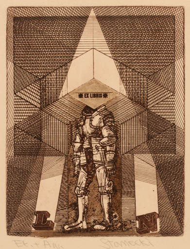Exlibris by Jerzy Stanecki Leszek from Poland for ? L. N. - Knight 