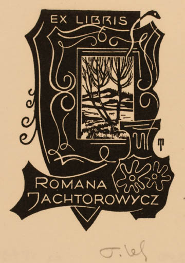 Exlibris by Tyrus Wenhrynowicz from Poland for Romana Jachtorowycz - 