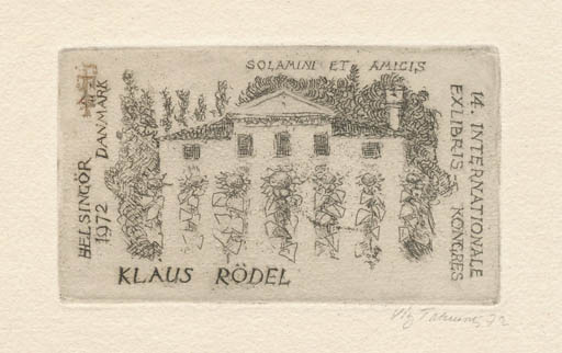 Exlibris by Virgilio Tramontin from Italy for Klaus Rödel - 