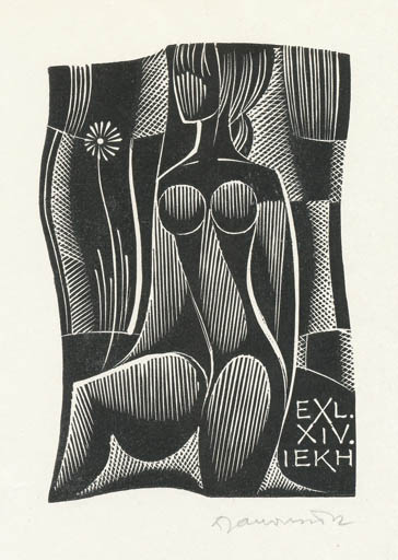 Exlibris by Dusan Janousek from Czechoslovakia for Klaus Rödel - Exlibris Congress Woman 