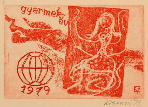 Exlibris by Gyula Köhegyi from Hungary for ? Gyermekiev - 