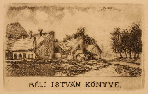 Exlibris by Tibor Moskal from Hungary for Istvan Beli - Scenery/Landscape 